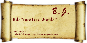 Bánovics Jenő névjegykártya