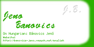 jeno banovics business card